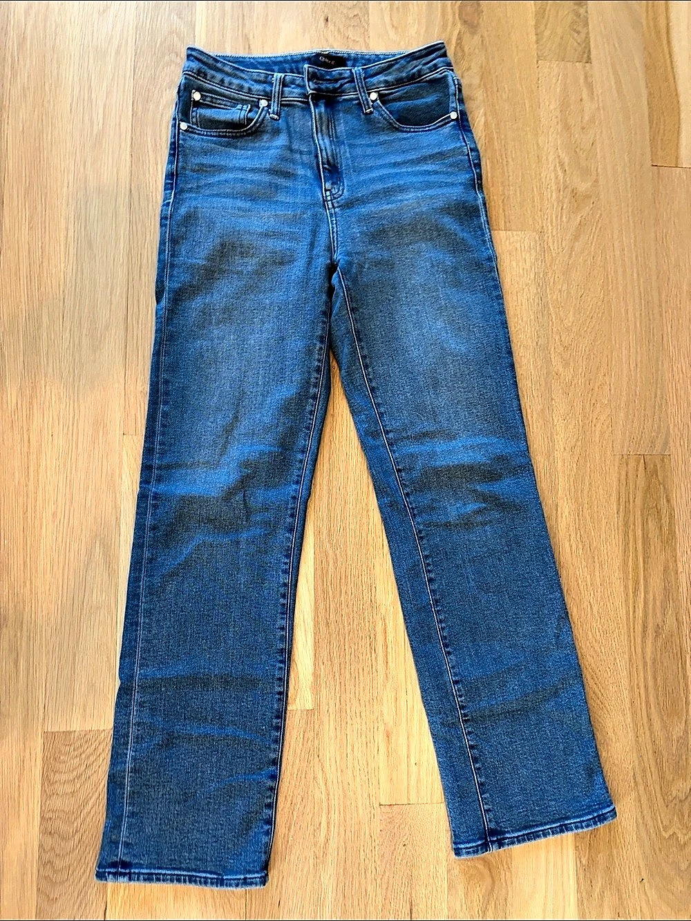 Quince Stretch High Rise Straight Jeans
